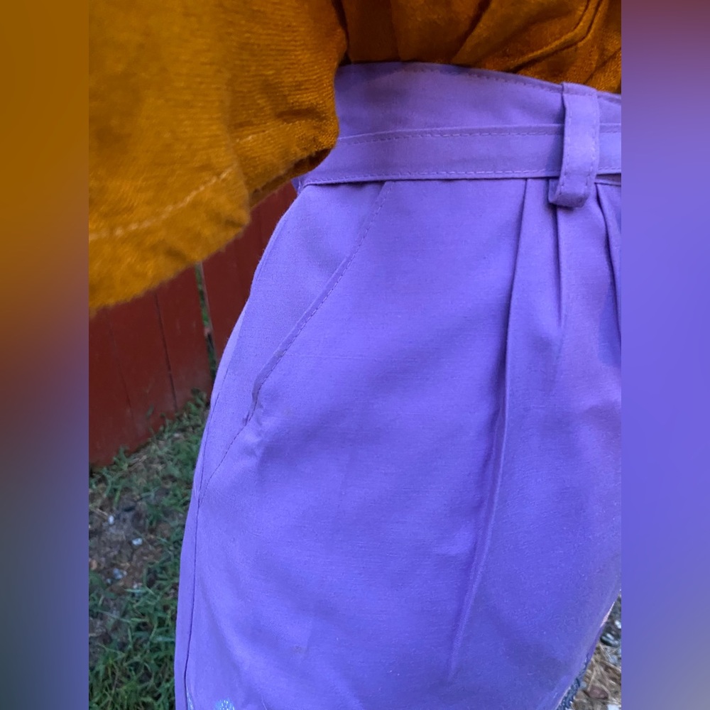 Gorgeous vintage painted wrap skirt - Picture 5 of 15
